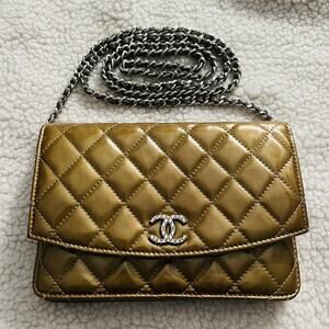 Chanel Wallet On Chain WOC Patent Beige Champagne Limited Edition bag purse